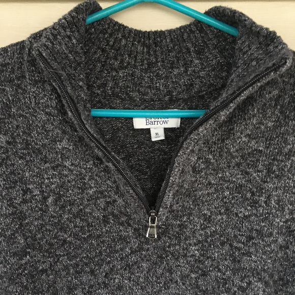 Mens long sleeve sweater with zipper up collar. - Picture 4 of 8